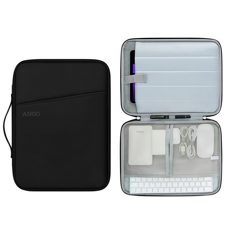 Husa de protectie geanta de transport, Anti-coliziune-zgaria, pentru tableta 10.2″, compatibila iPad 10.2″, Mate Pad 10.4/11″, Mate Pad Pro 10.8″, Surface go/2/3 10.5, 30 x 23x 3 cm, Negru