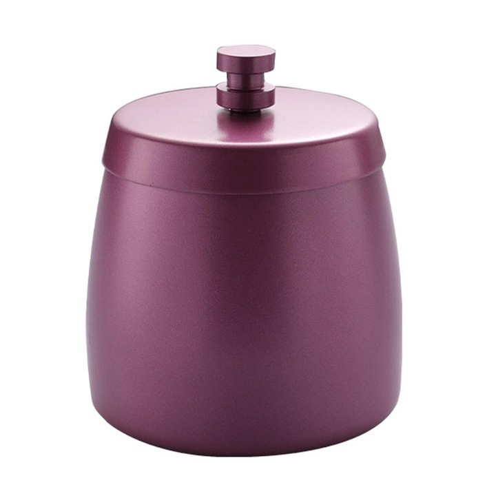 Scrumiera din otel inoxidabil cu capac, design rezistent la vant si apa, rosu, dimensiuni 9x8cm, 10x9cm, 11.5x10cm