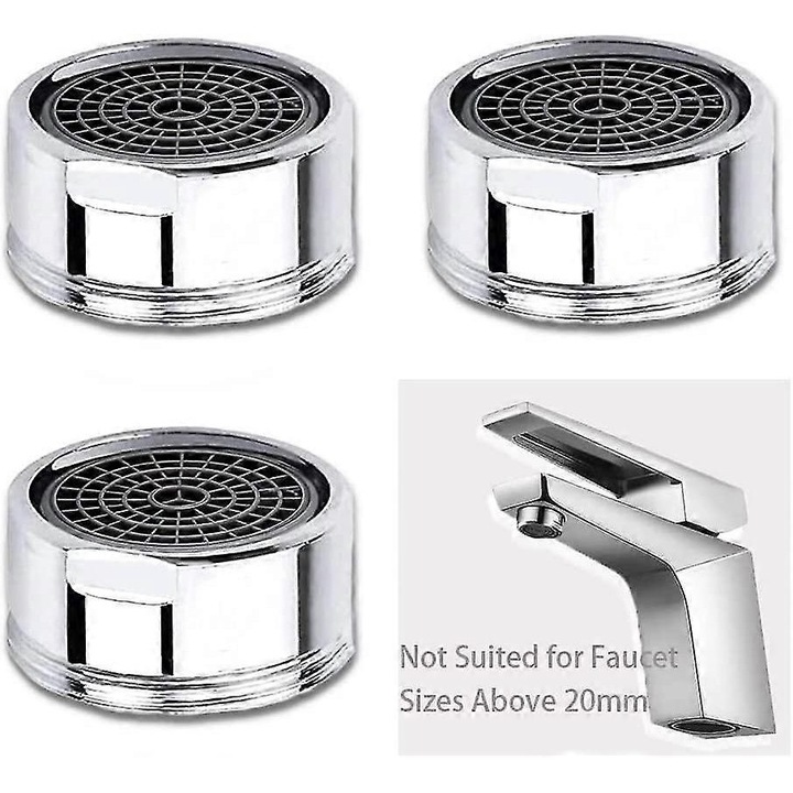 Set 3 filtre din inox pentru robinet 20mm, cu inele de etansare, economisire apa, rezistent la rugina