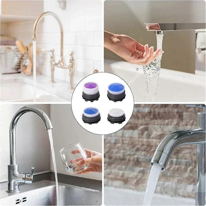 Set chei aerator pentru robinete, 24 buc, plastic, pentru robinete cu filet M16, M18, M22, M24