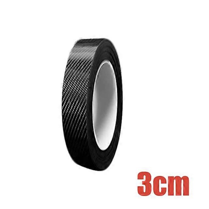 Fasie de protectie din fibra de carbon, 3cm x 5m, neagra, pentru auto, set de 1 buc.