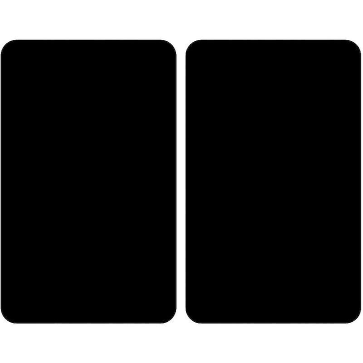 Set de 2 protectii din sticla pentru plita, 30x52cm, culoare neagra, rezistente la socuri si zgarieturi