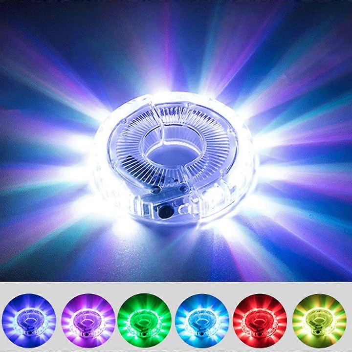 Kerékpár kerékvilágítás, LED, különálló design, vízálló, méret 82x82mm, szettben