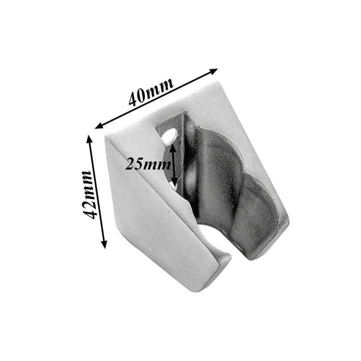 Suport pentru dus din otel inoxidabil, montat pe perete, cu suruburi, ajustabil, argintiu