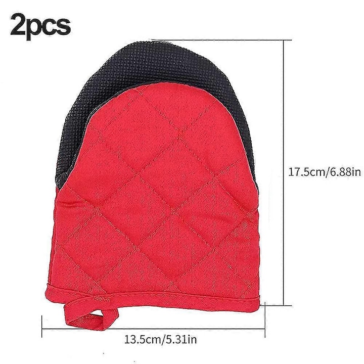 Konyhai kesztyű, neoprén, piros, 12.32x6.89 hüvelyk, 1 pár