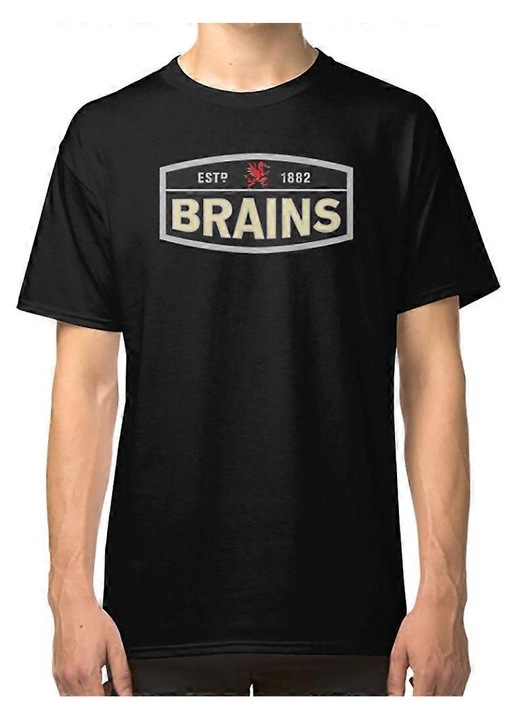 Férfi póló, Brains Beer, fekete, pamut