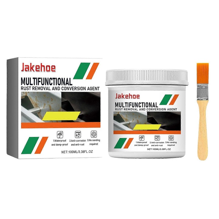 Agent multifunctional de indepartare a ruginii, Jakehoe, primer pentru acoperisuri din fier, 100 ml