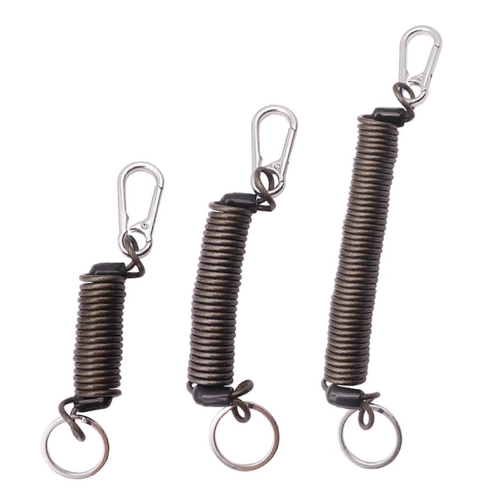 Kihúzható kulcstartók, 4,5 cm, fekete, 1 db-os készlet