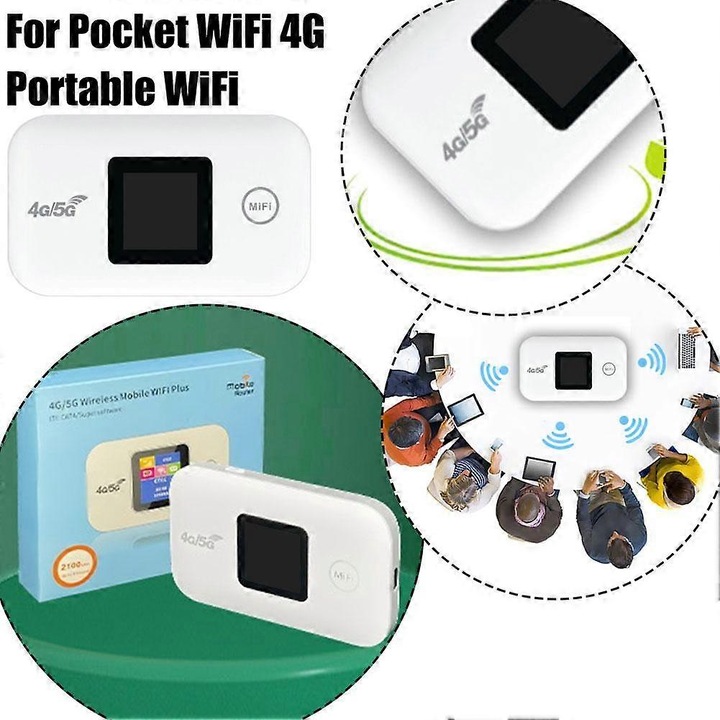 Router wireless 4G portabil, Type-C, dimensiuni 98x58x15mm, baterie 2100mAh, set.