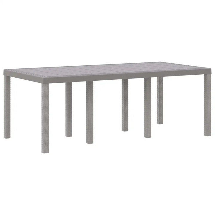 vidaXL Kerti Asztal Világosszürke 200 x 100 x 73 cm polirattan 871691