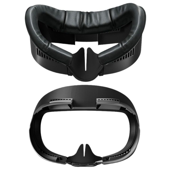 Лицева подложка за Meta Quest 3, дизайн със захващане, водоустойчив PU материал, черен