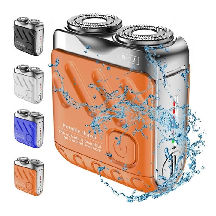 Aparat de ras electric portabil, mini, functie umeda si uscata, albastru, 117g