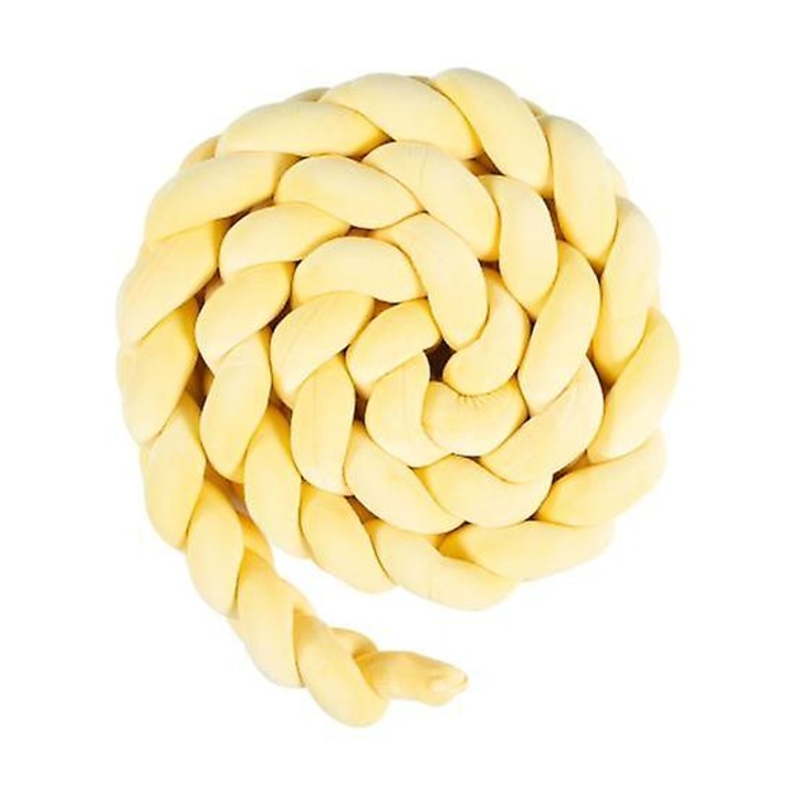 Perna decorativa impletita, 2M, galben, umplutura din bumbac PP, design modern si versatil