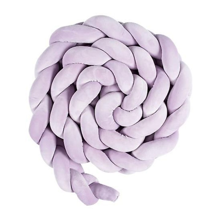 Perna decorativa impletita, elastan, 125cm, umplutura din bumbac PP, design modern si versatil, mov