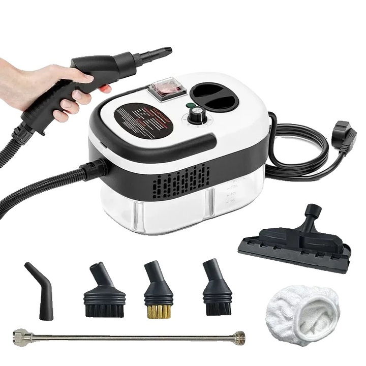 Gőztisztító, 2400W, gyorsfűtés, fehér, 220 V, hordozható kivitel