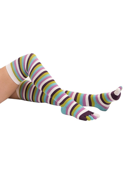 Унисекс чорапи Toetoe над коляното, многоцветни, размери UK 4-11 | EU 36-46, безшевни