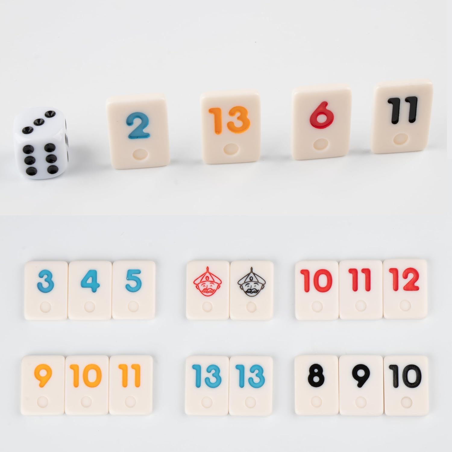 Set joc de societate Mini Rummy, MingZhi, 106 plăci, 4 suporturi ...