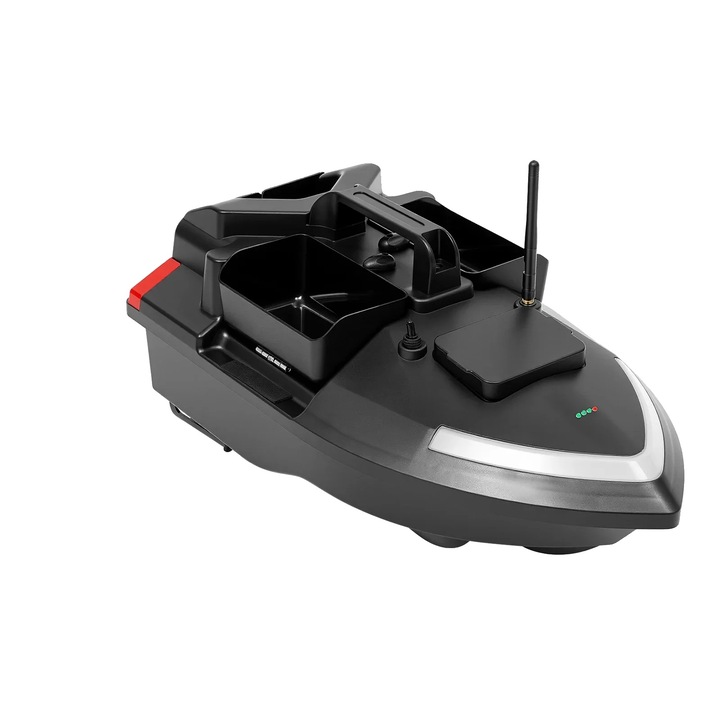 Barca de nadire, 500 m, control GPS, neagra, 2 kg, 12000mAh