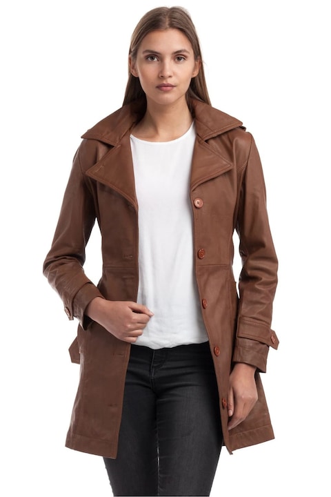 Női kabát Chyston, Elsa, hosszú, báránybőr, barna, XL INTL