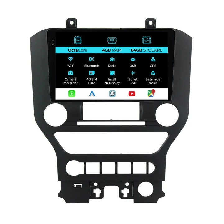 Navigație GPS Ford Mustang (2014-2021), NavStore, 9.5 inch, 4GB RAM, 64GB Stocare, Bluetooth