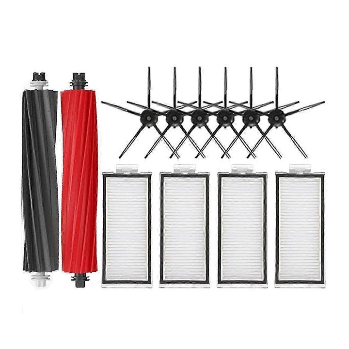 Set accesorii aspirator, perii de role, filtre HEPA, 6 perii laterale, plastic, multicolor