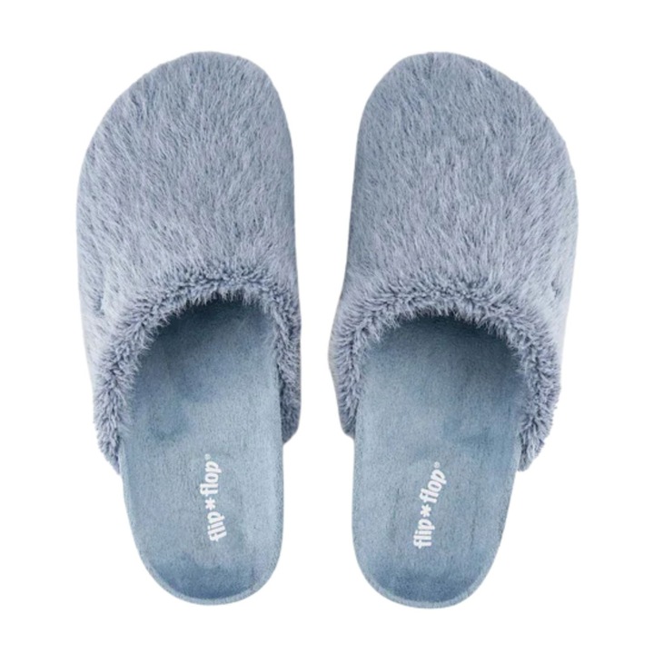 Papuci de casa dama Flip Flop, textil, albastru, 38 EU