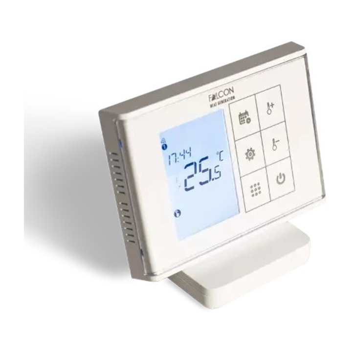 Termostat programabil digital FALCON Heat Generation, radiofrecvență, 5-35°C, protecție la îngheț, 3A