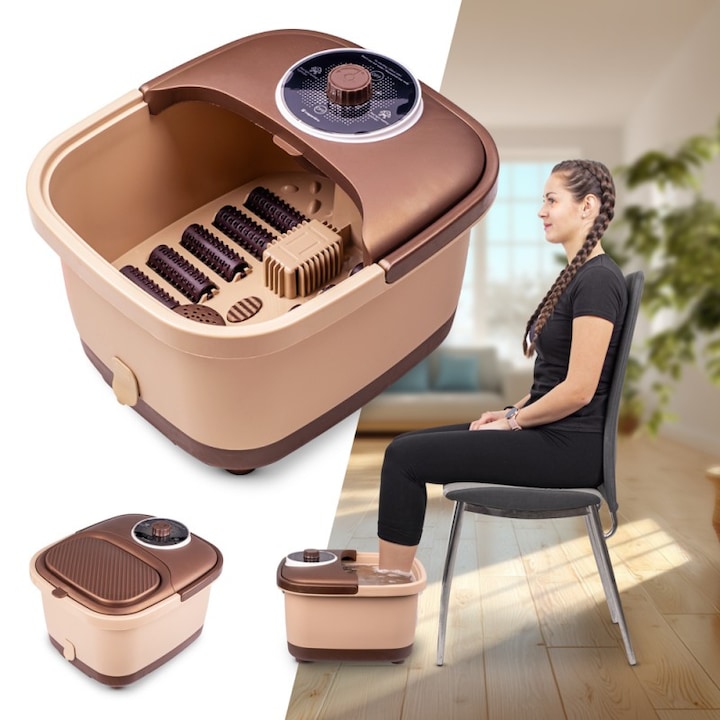 Cadită hidromasaj inSPORTline Kubispa EVO, 10 role de masaj, temperatură reglabilă, 31x36x21cm