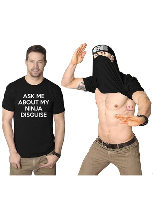 Férfi póló, vicces, poliészter, XS INTL