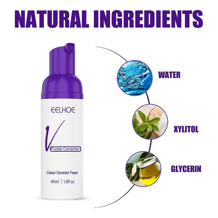 V34 Lila Színező Fogkrém, eelhoe, sárga fogfehérítés, dohányfolt tisztítás, 100ml
