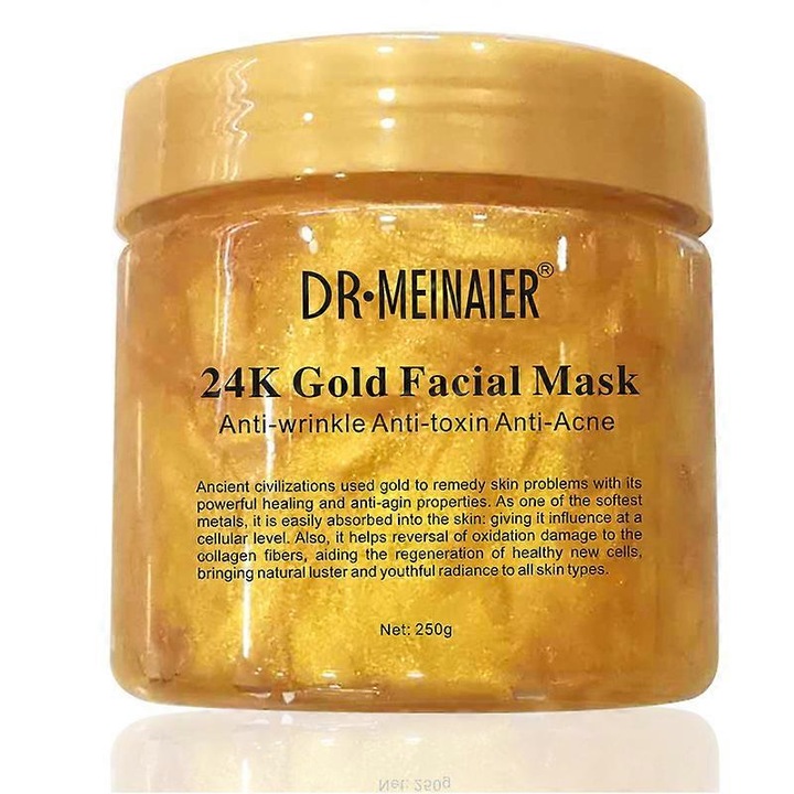 Masca de fata 24K Gold Peel Off, dr. meinaier, anti-imbatranire, efect de stralucire, 250g