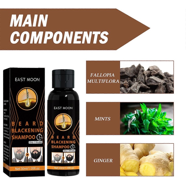 Szakállfestő Sampon Férfiaknak, east moon, Ápolás és Tisztítás, 250ml