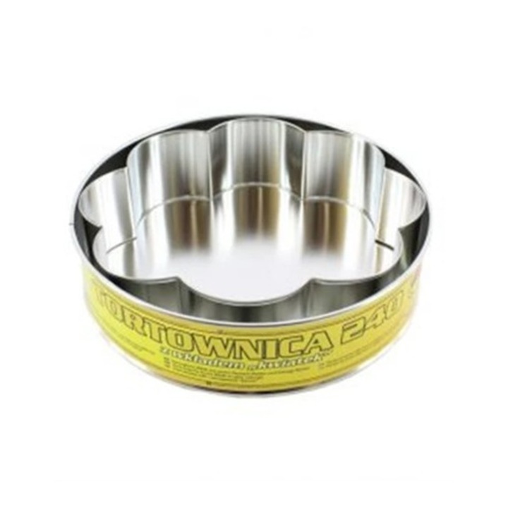 Forma tort cu fund detasabil rotunda - floare, 24 cm, Enger