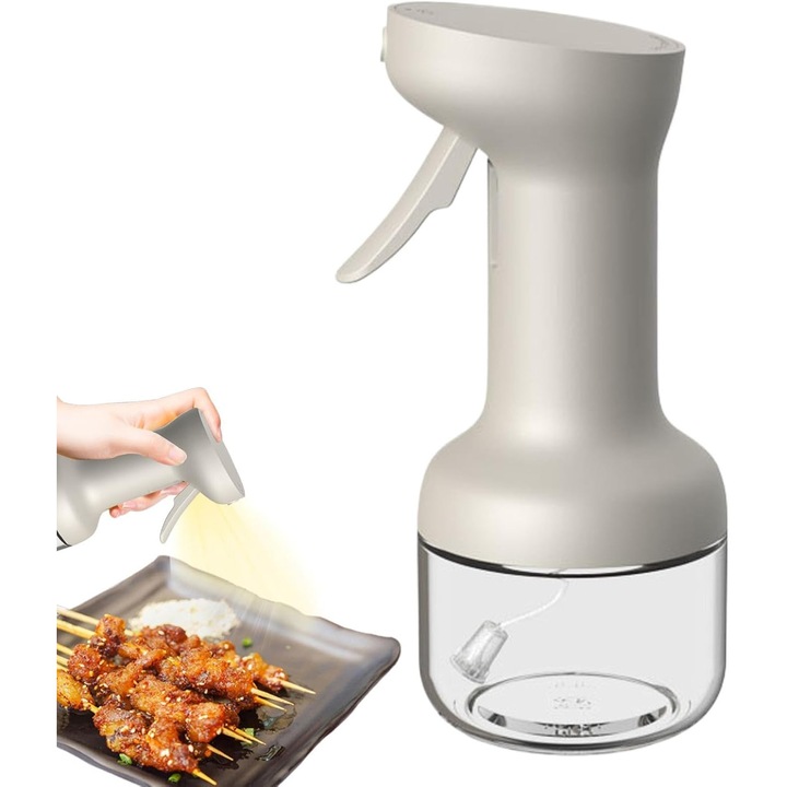 Sticla Spray de Ulei, Ultrixe, 280ml, Sticla Dozatoare Multifunctionala pentru ulei, otet, apa si alte lichide, Control Precis, pentru Gatit, Friteuza cu Aer, Salate Material Sticla si PVC, Alb