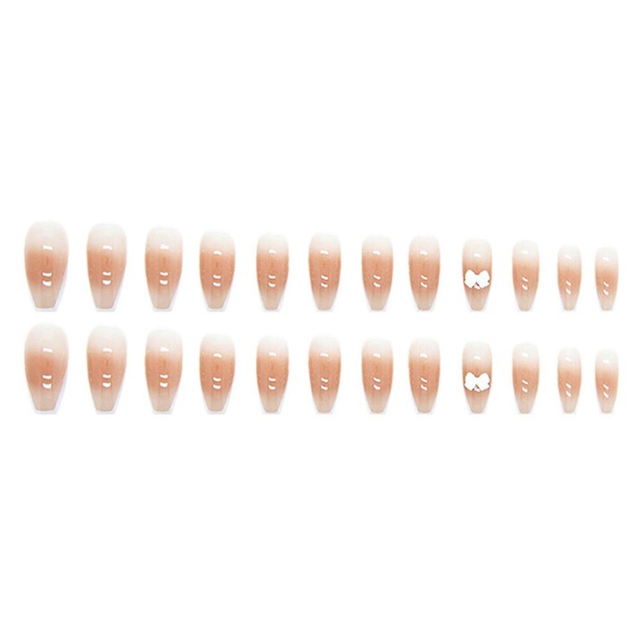 24 darab műköröm szett, 100% biztonságos anyagból, gél ragasztóval, otthoni manikűrhöz