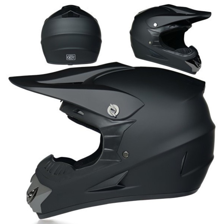 Комплект Каска за Мотор Flytec Storm Black, M, с Ръкавици, Очила, Балаклава и Стойка за Стена