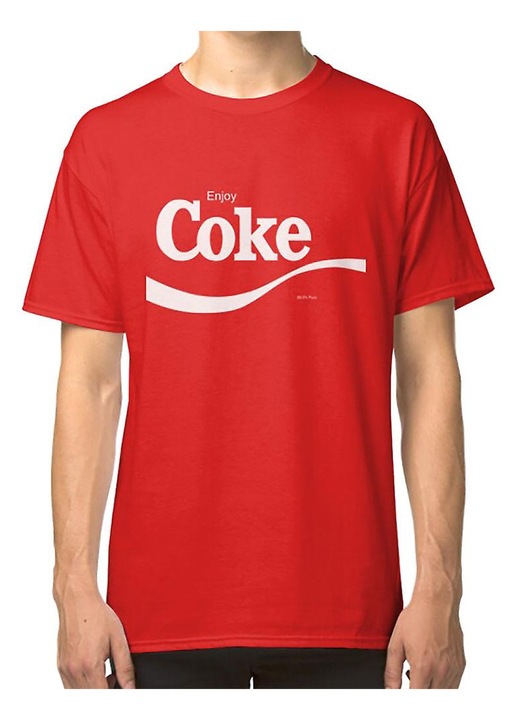 Férfi póló, piros, pamut, mintával