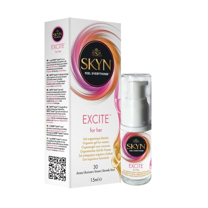 Gel intim pentru femei SKYN - Excite, pentru stimulare clitoris, intensifica placerea si stimuleaza orgasmul, 15 ml
