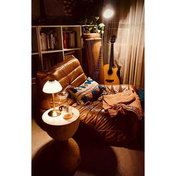 Veioza LED fara fir, dimabila, 3 culori de lumina, portabila, incarcare USB