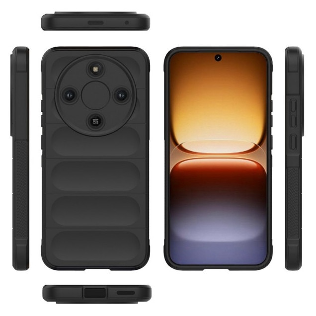 Husa Pentru Honor Magic 8 LITE, Super Grip, MicroFibra la Interior, Anti Soc - Negru