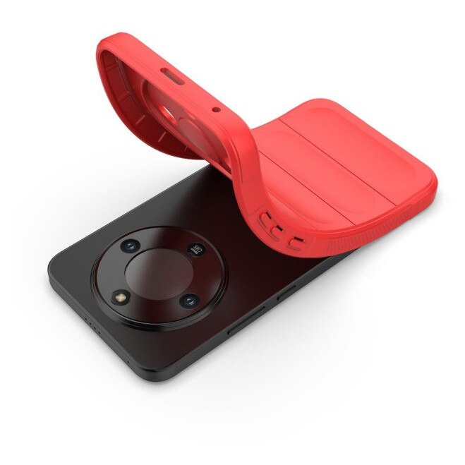 Husa Upzz® Magic Shield Pentru Honor Magic 8 LITE, Super Grip, MicroFibra la Interior, Anti Soc - Rosu