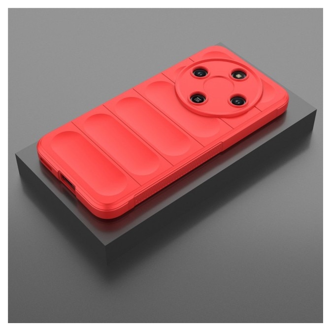 Husa Upzz® Magic Shield Pentru Honor Magic 8 LITE, Super Grip, MicroFibra la Interior, Anti Soc - Rosu