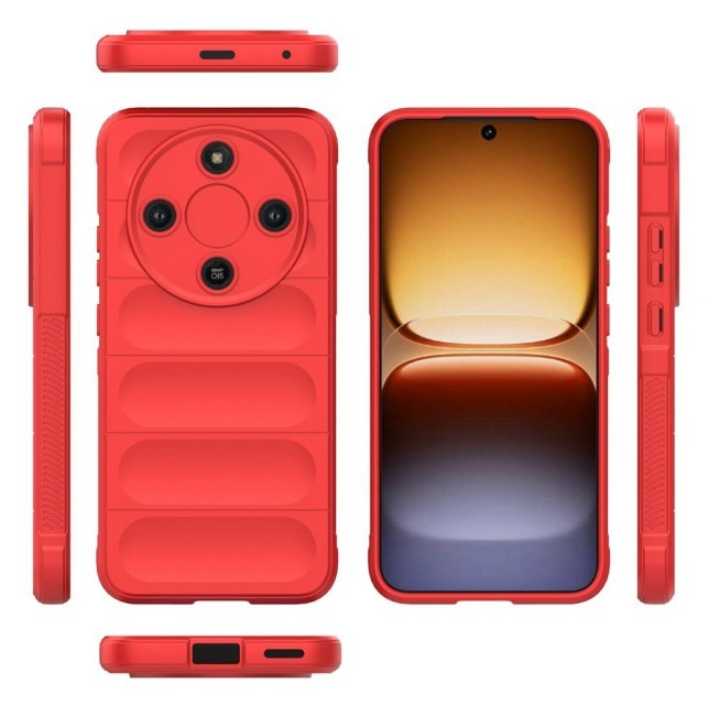 Husa Upzz® Magic Shield Pentru Honor Magic 8 LITE, Super Grip, MicroFibra la Interior, Anti Soc - Rosu