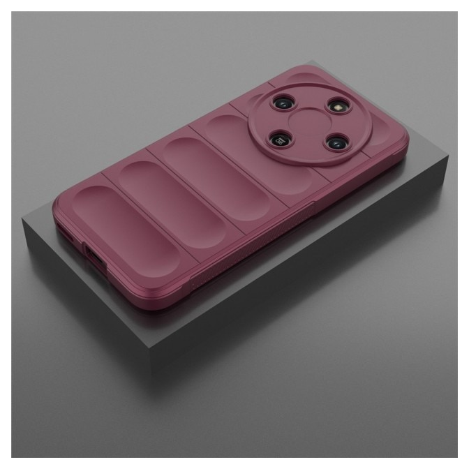 Husa Upzz® Magic Shield Pentru Honor Magic 8 LITE, Super Grip, MicroFibra la Interior, Anti Soc - Bordeaux