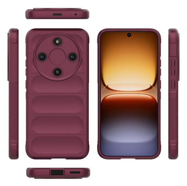 Husa Upzz® Magic Shield Pentru Honor Magic 8 LITE, Super Grip, MicroFibra la Interior, Anti Soc - Bordeaux