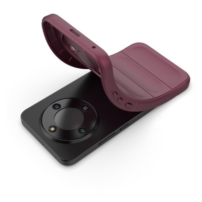 Husa Upzz® Magic Shield Pentru Honor Magic 8 LITE, Super Grip, MicroFibra la Interior, Anti Soc - Bordeaux