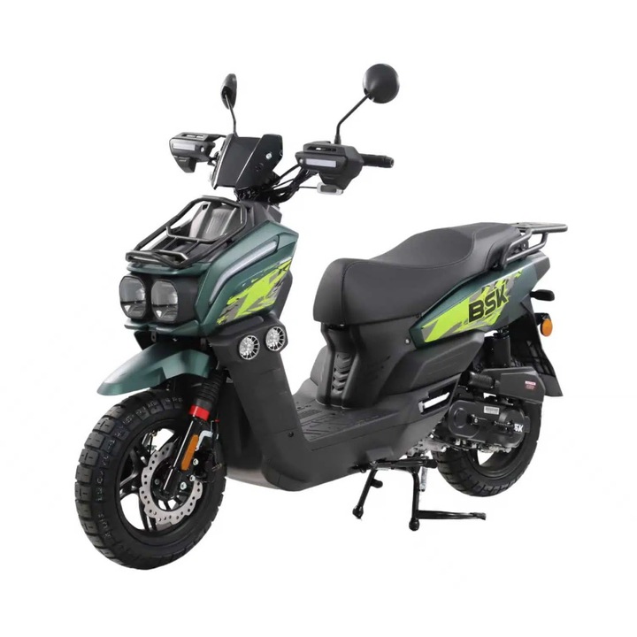 Scuter motor benzina 49cc, permis cat. AM sau B, viteza maxima 45km, CIV inclus, verde, sistem audio integrat