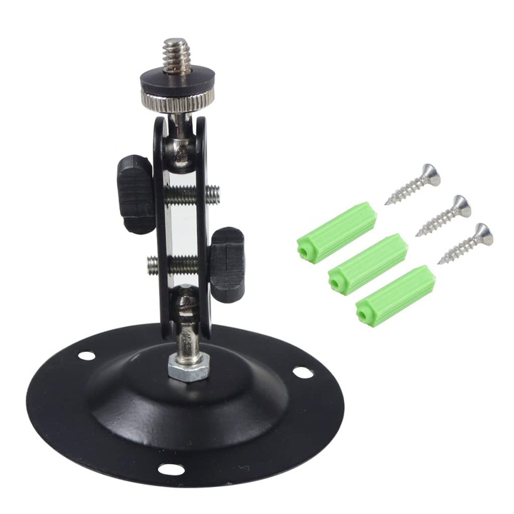 Brat magic de montare pe perete, 1/4", cap dublu cu bila, pentru proiector, monitor, camera, capacitate maxima 3 kg