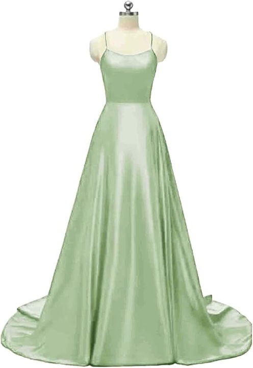 Rochie eleganta lunga din satin, fara maneci, talie supla, verde 2XL