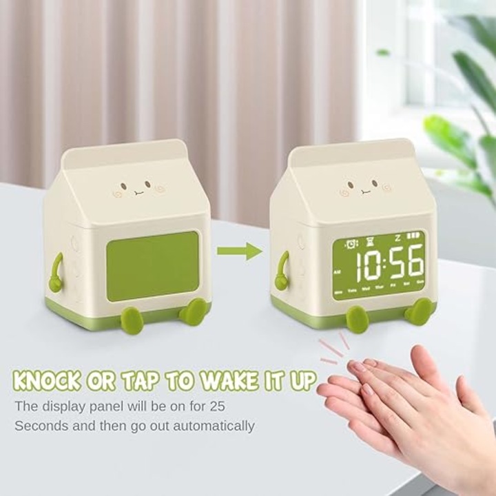 Gyerek ébresztőóra, 5 hangszín, szundi funkció, LED kijelző, szett